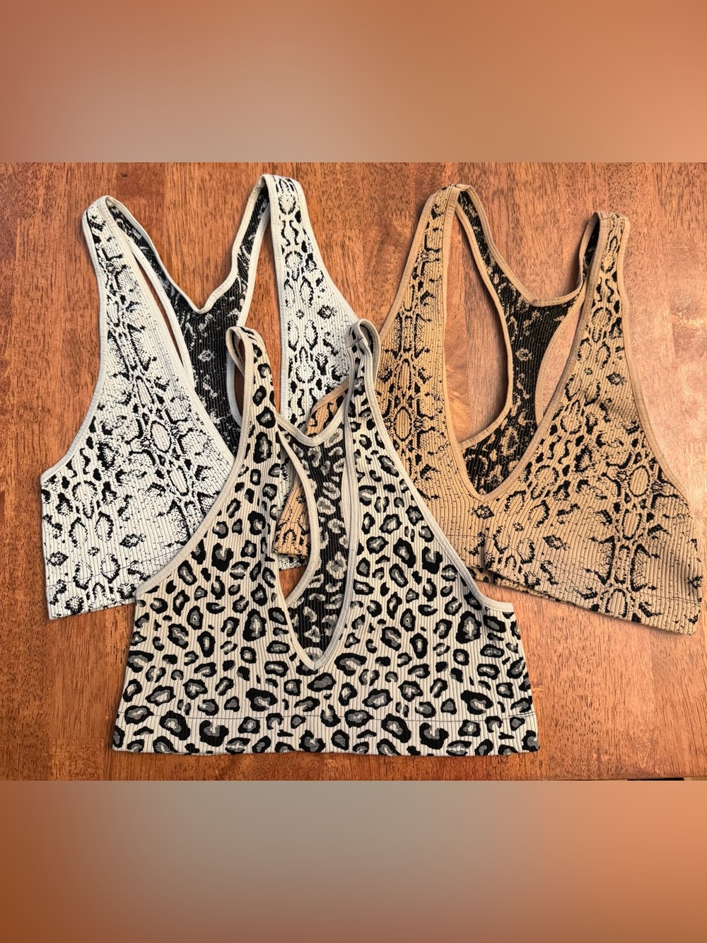 Intimately Free People Rockie Ribbed Bralette - Animal Print Bundle, size M/L